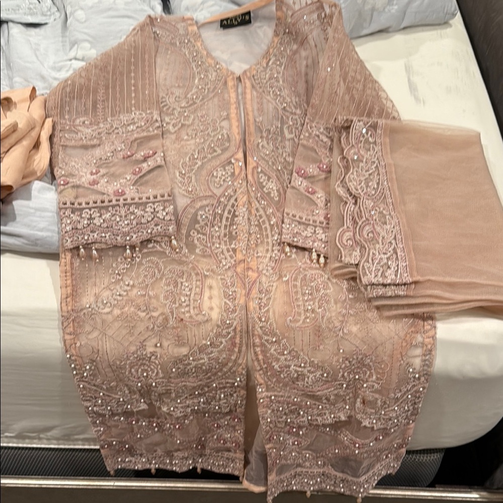 Pink Embroidered Kids Formal Dress